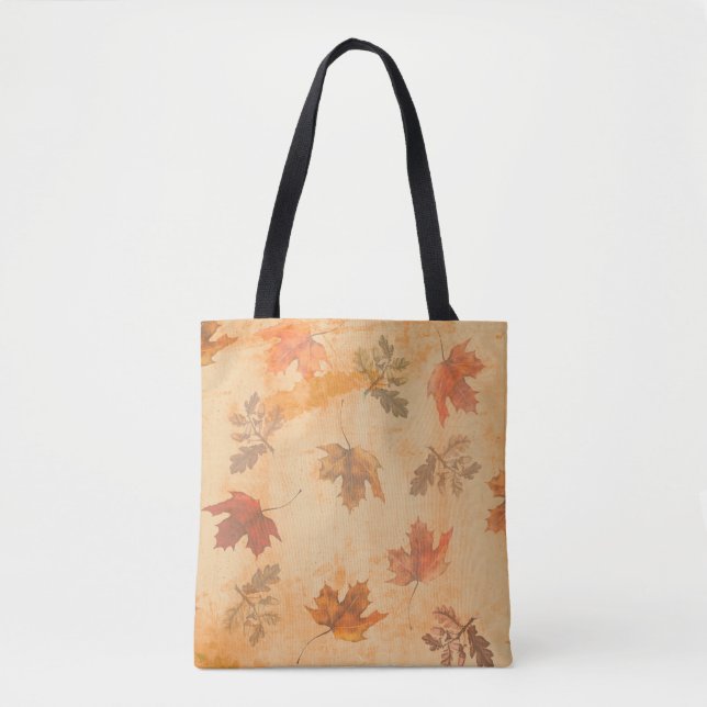 Autumn Leaves on Grunge Background Tote Bag (Front)