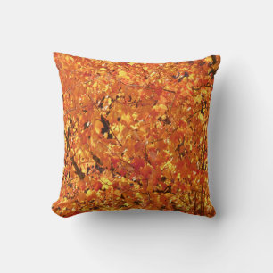 Autumn Leaves on Tree - photograph. Cushion