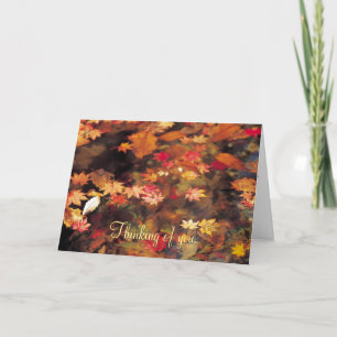 Autumn Leaves on Water Condolence Card