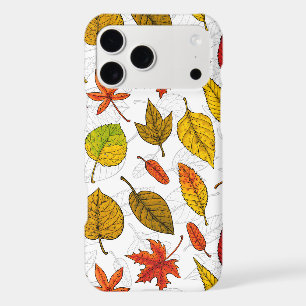 Autumn leaves on white