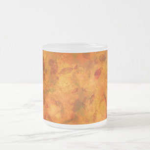 Autumn leaves orange abstract frosted mug