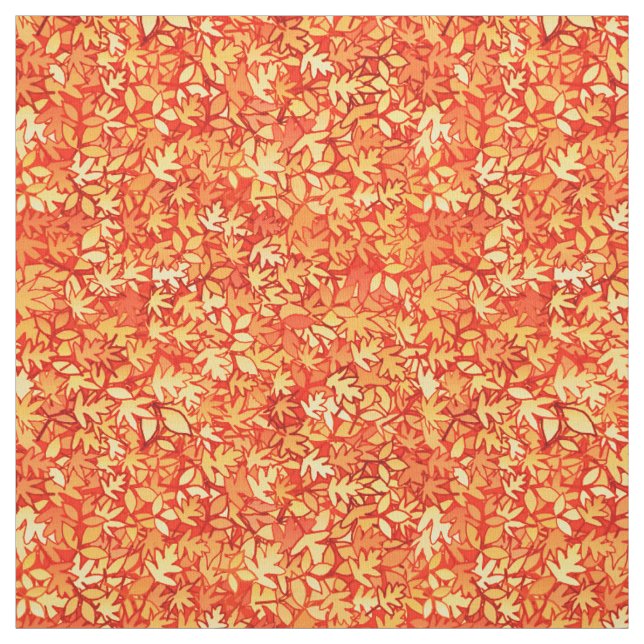 Autumn leaves, orange and gold fabric (Swatch)
