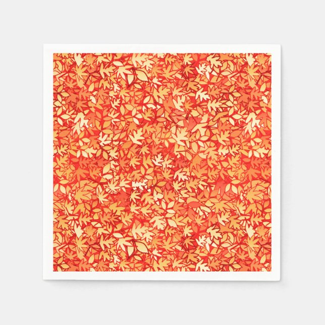 Autumn leaves, orange and gold napkin (Front)
