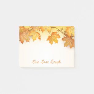 Autumn Leaves Orange Fall Rustic Country Post-it Notes