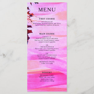 Autumn Leaves Orange Pink Swirl Wedding Menu