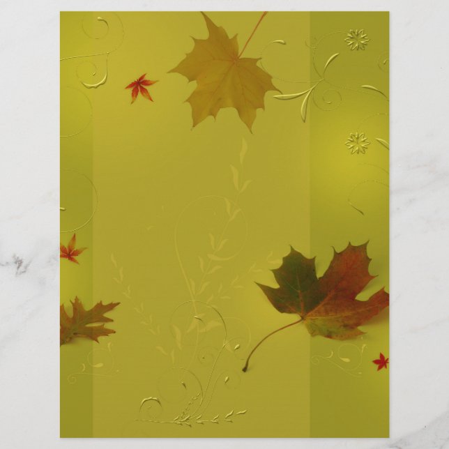 Autumn Leaves Ornaments - Letterhead Stationery (Front)