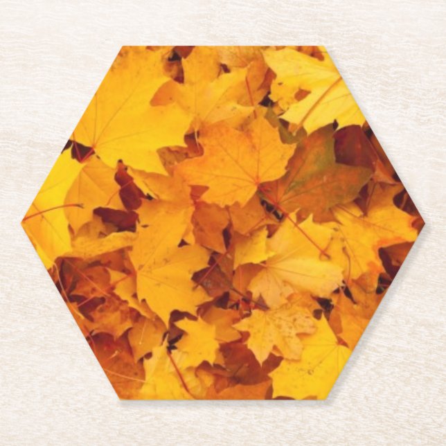 Autumn Leaves Paper Coaster (Front)