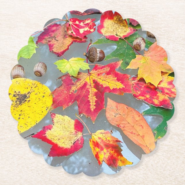 Autumn Leaves Paper Coasters (Front)
