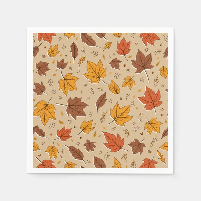 Autumn Leaves Paper Napkin (Front)