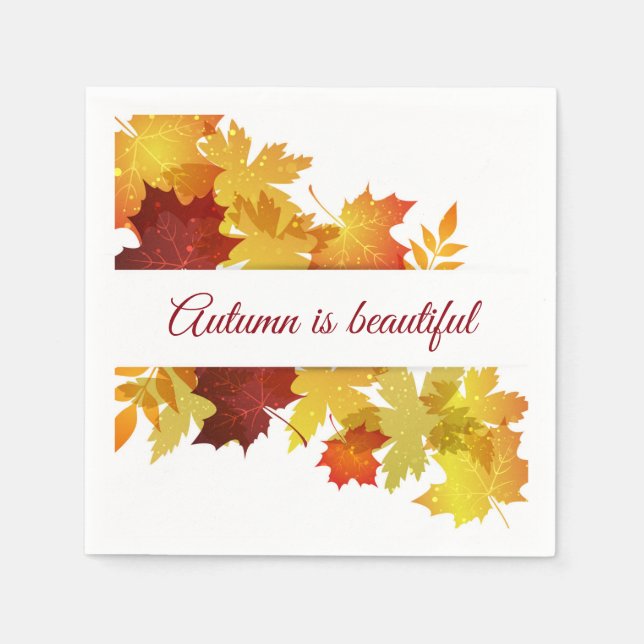 Autumn Leaves Paper Napkins (Front)