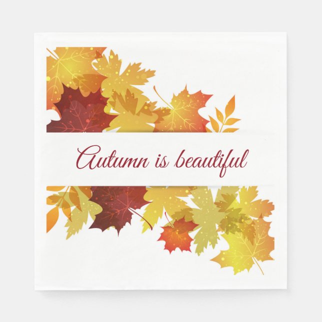Autumn Leaves Paper Napkins (Front)