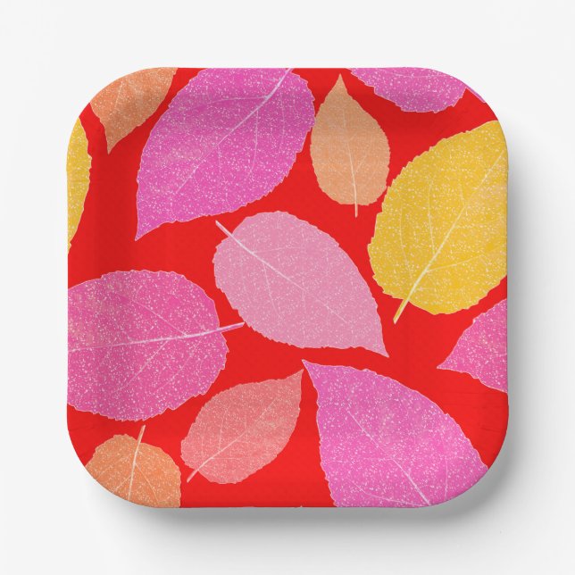 Autumn leaves . paper plate (Front)