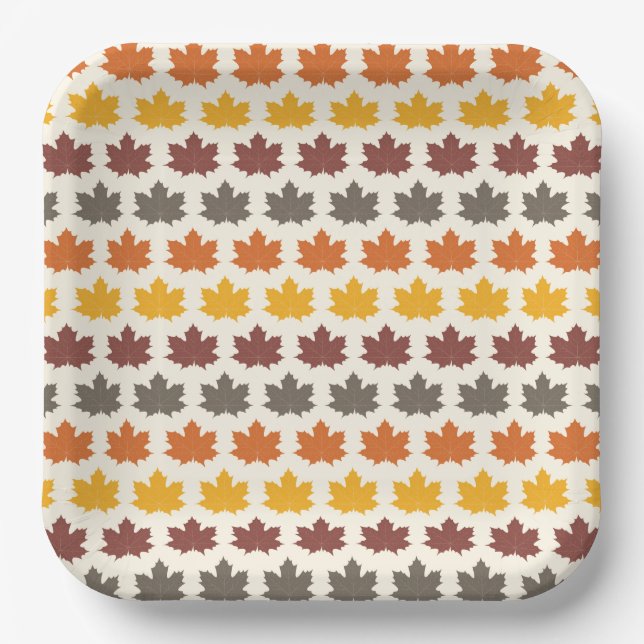Autumn Leaves Paper Plate (Front)