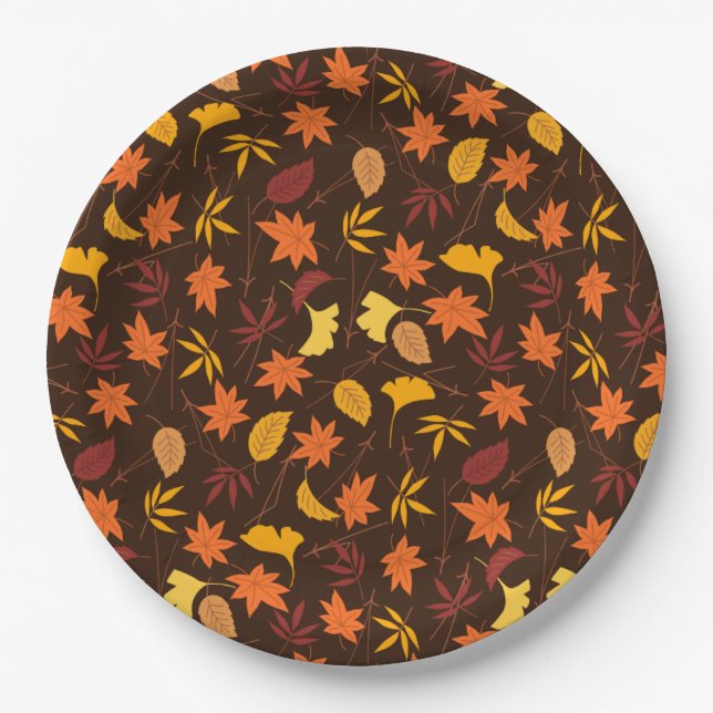 Autumn Leaves Paper Plate (Front)