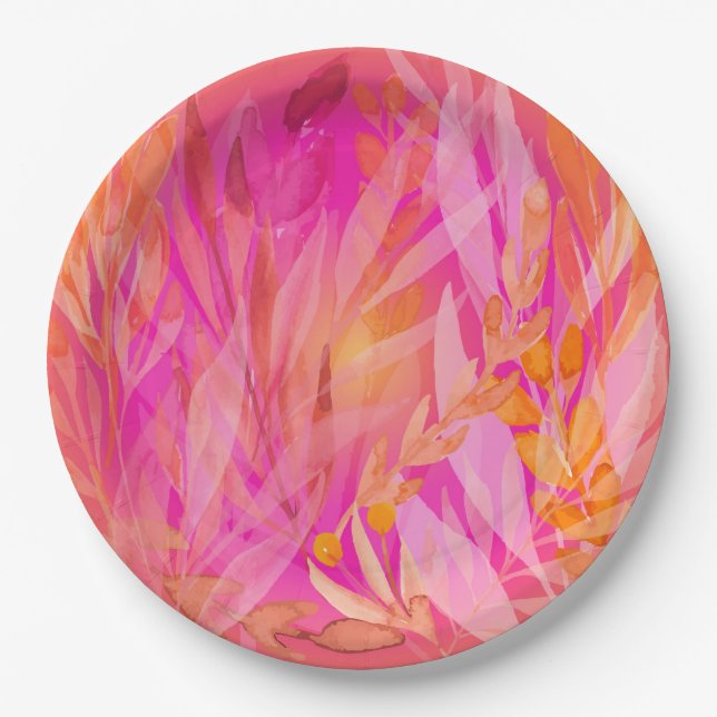 Autumn Leaves Paper Plate (Front)