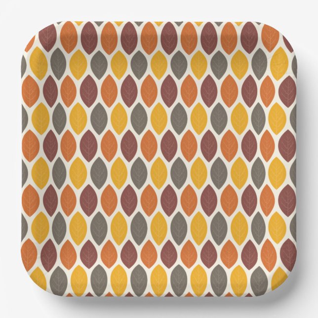 Autumn Leaves Paper Plate (Front)