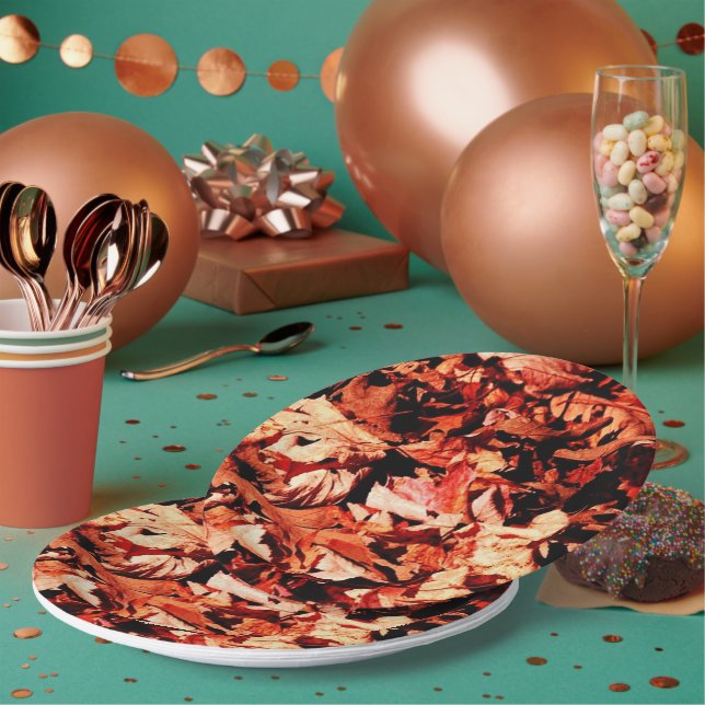 autumn leaves paper plate (Multi)