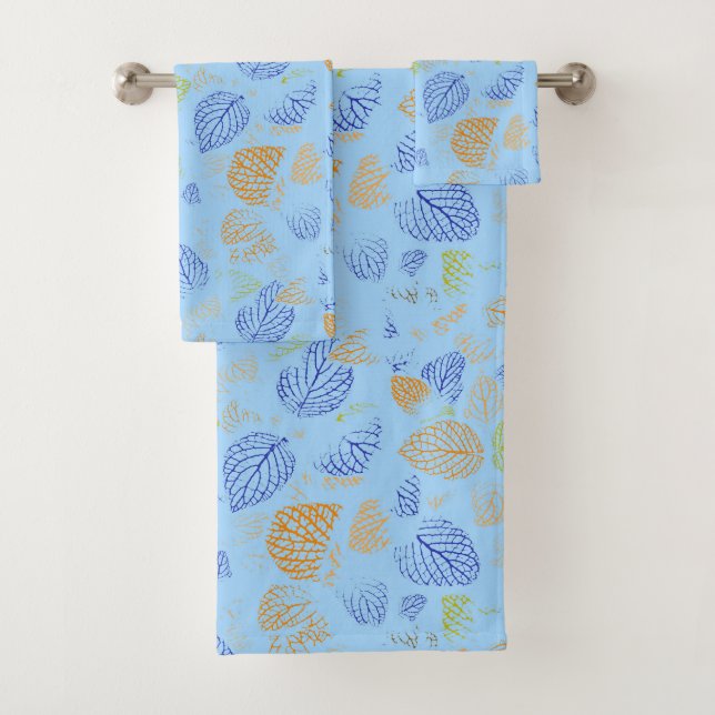 Autumn, Leaves Pattern 3 Bath Towel Set (Insitu)