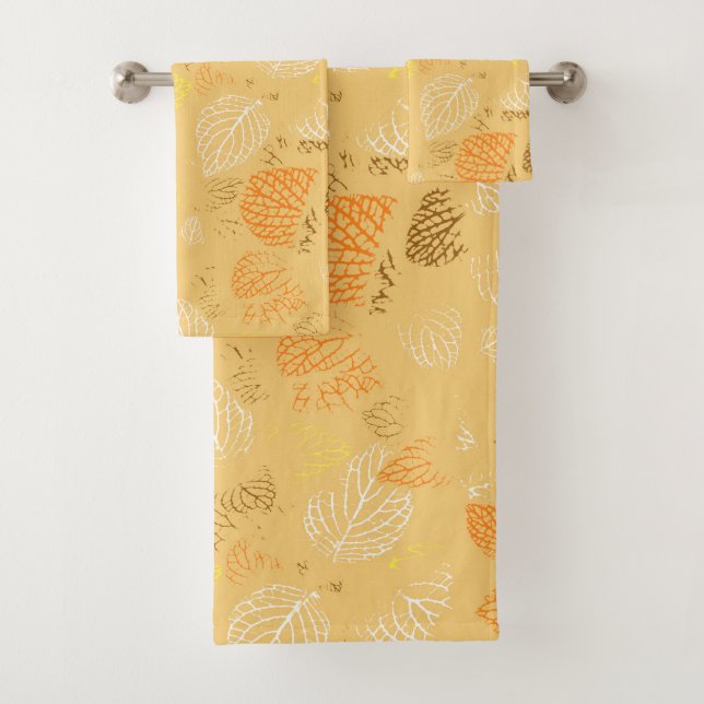Autumn, Leaves Pattern 4 Bath Towel Set (Insitu)