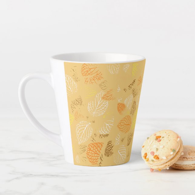 Autumn, Leaves Pattern 4 Latte Mug (In Situ)