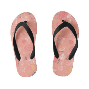 Autumn Leaves Pattern 5 Kid's Flip Flops