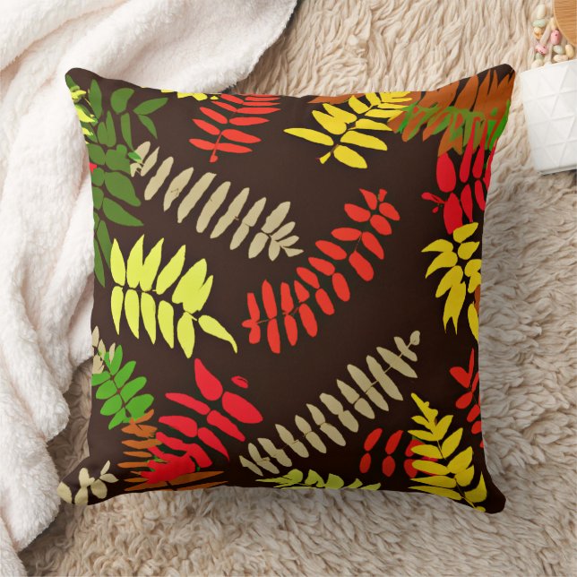 Autumn Leaves Pattern Art Cushion (Blanket)