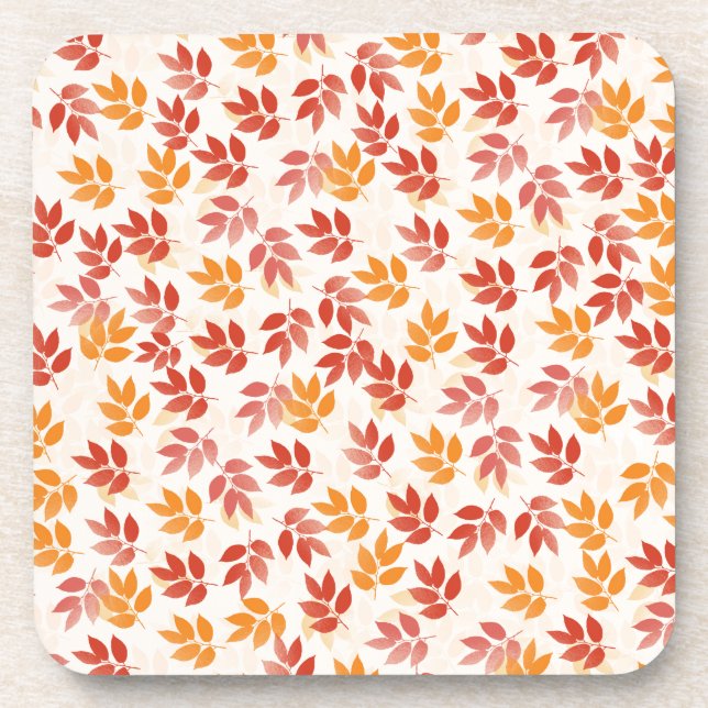Autumn Leaves Pattern Coaster (Front)