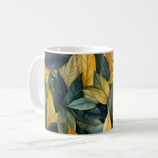 Autumn Leaves Pattern Coffee Mug (Front Left)