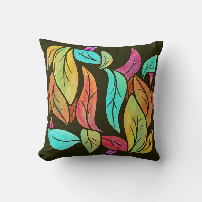 Autumn leaves pattern cushion (Front)
