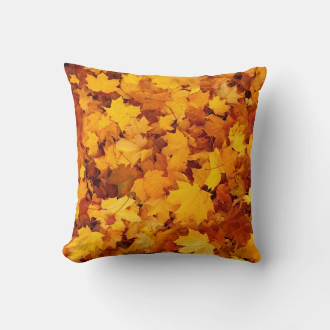 Autumn Leaves Pattern Cushion (Front)