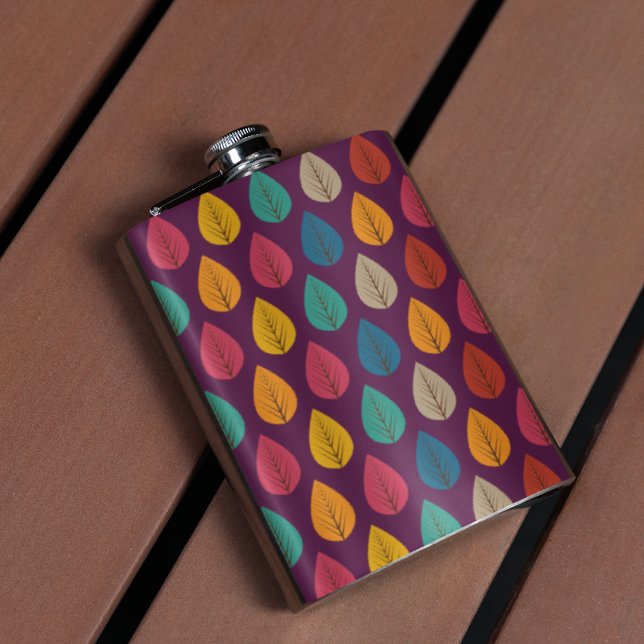 Autumn Leaves Pattern  Hip Flask (leaves flask)