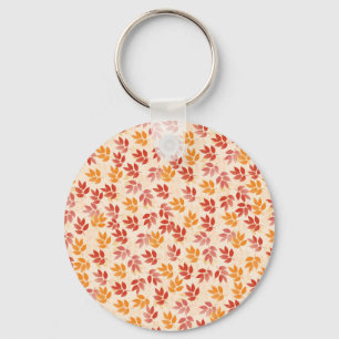 Autumn Leaves Pattern Key Ring