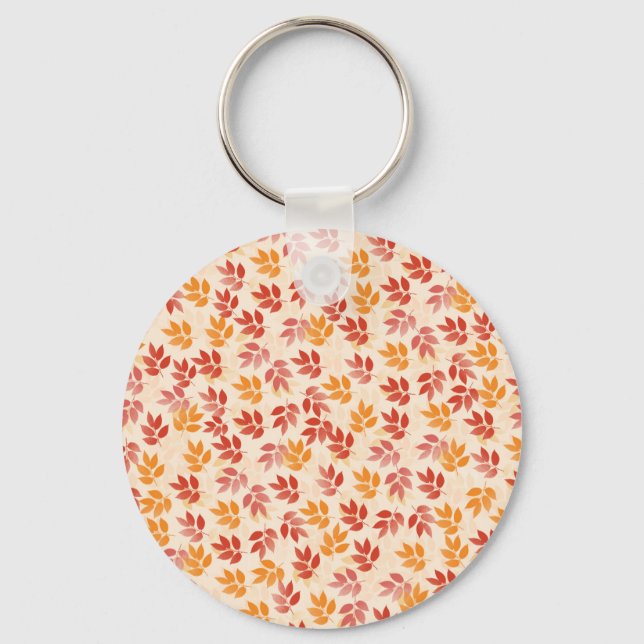 Autumn Leaves Pattern Key Ring (Front)