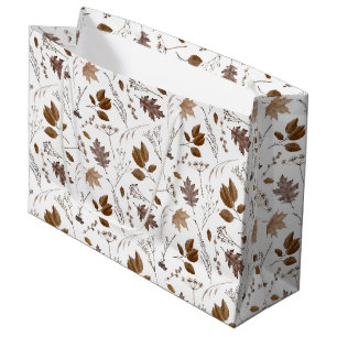 Autumn Leaves Pattern Large Gift Bag