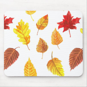 Autumn leaves pattern mouse mat