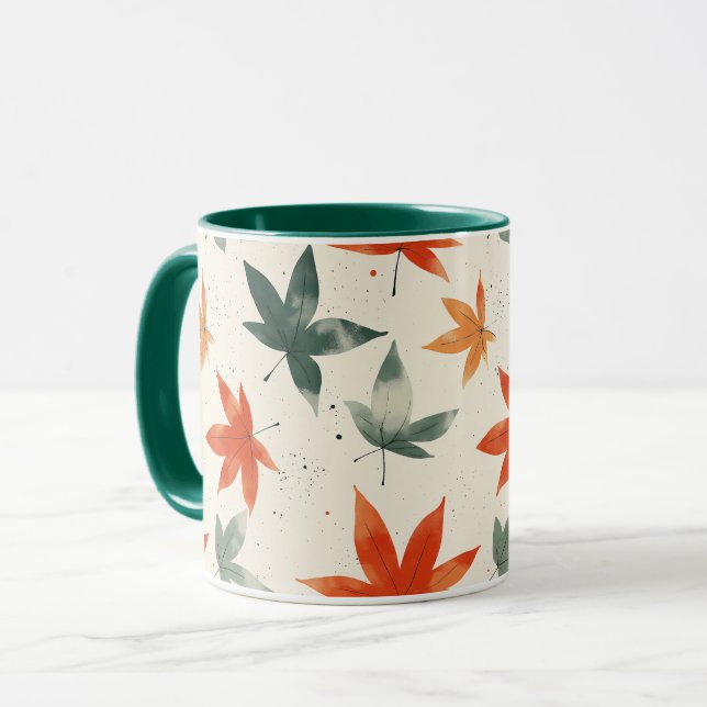 Autumn Leaves Pattern Mug (Front Left)