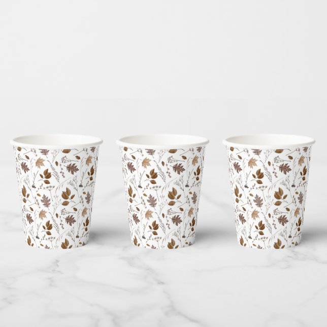 Autumn Leaves Pattern Paper Cups (Multi)