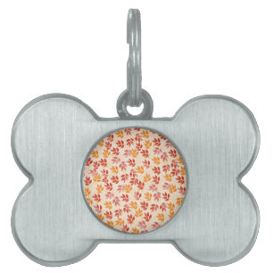 Autumn Leaves Pattern Pet ID Tag