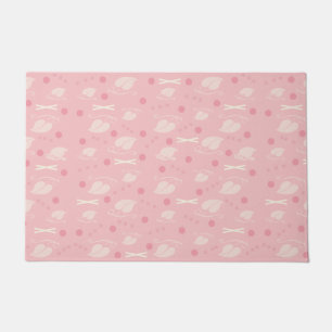 Autumn Leaves Pattern Pink Vanilla Doormat