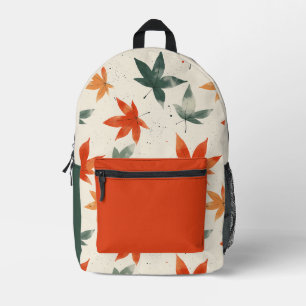 Autumn Leaves Pattern Printed Backpack