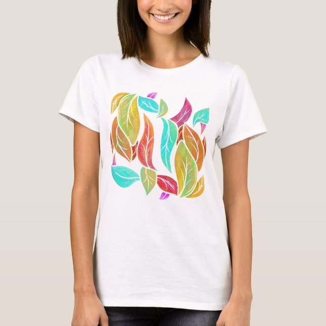 Autumn leaves pattern T-Shirt (Front)