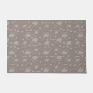 Autumn Leaves Pattern Taupe Doormat