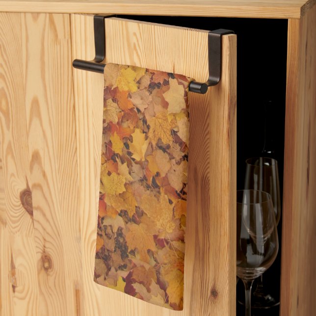 AUTUMN LEAVES PATTERN TEA TOWEL (Thirds Fold)