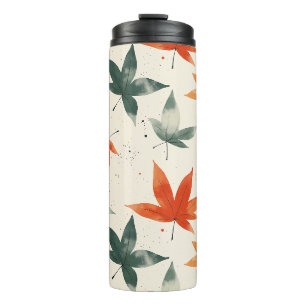 Autumn Leaves Pattern Thermal Tumbler