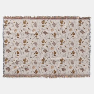 Autumn Leaves Pattern Throw Blanket