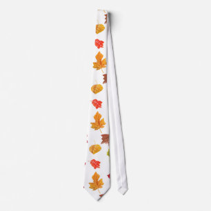 Autumn leaves pattern tie