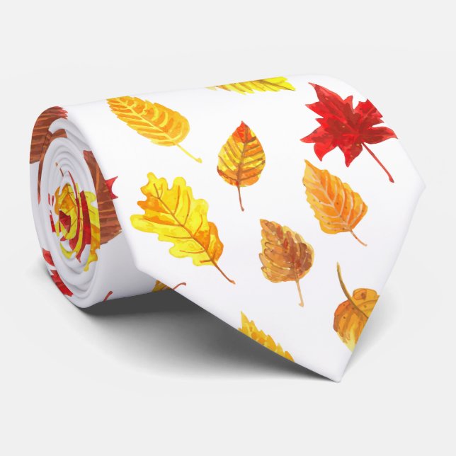 Autumn leaves pattern tie (Rolled)