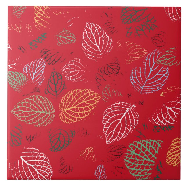 Autumn, Leaves Pattern Tile (Front)