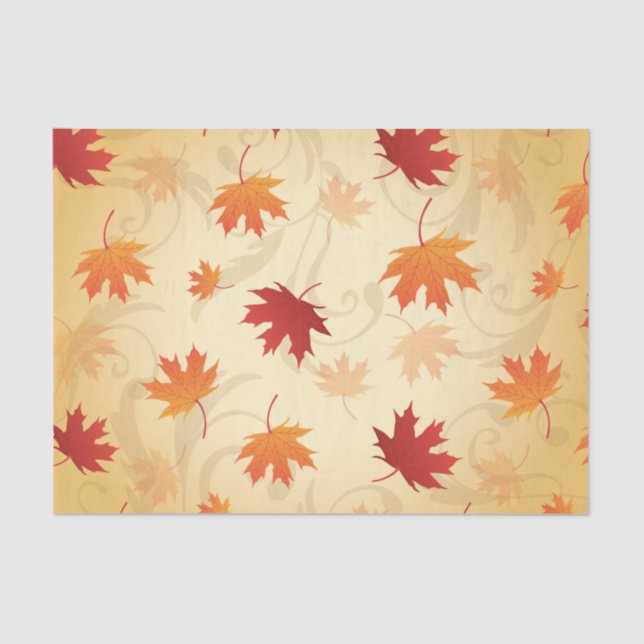 Autumn Leaves Pattern Tissue Paper (Front)