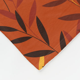 Autumn Leaves Pattern - Warm Fall Foliage Design Fleece Blanket